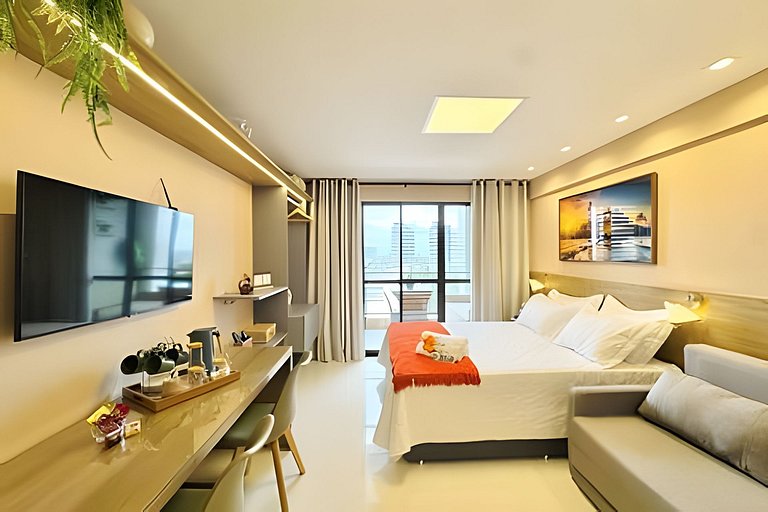 Studio moderno e completo, ao lado do Mar