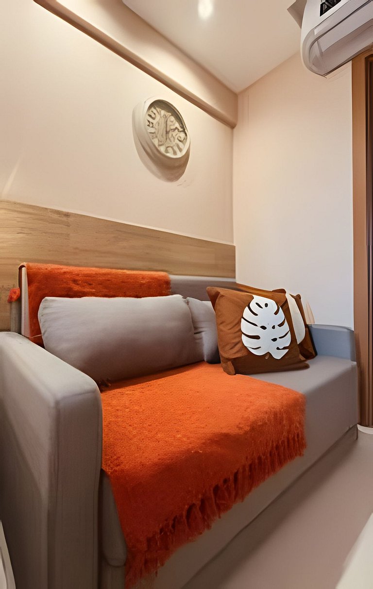 Studio moderno e completo, ao lado do Mar