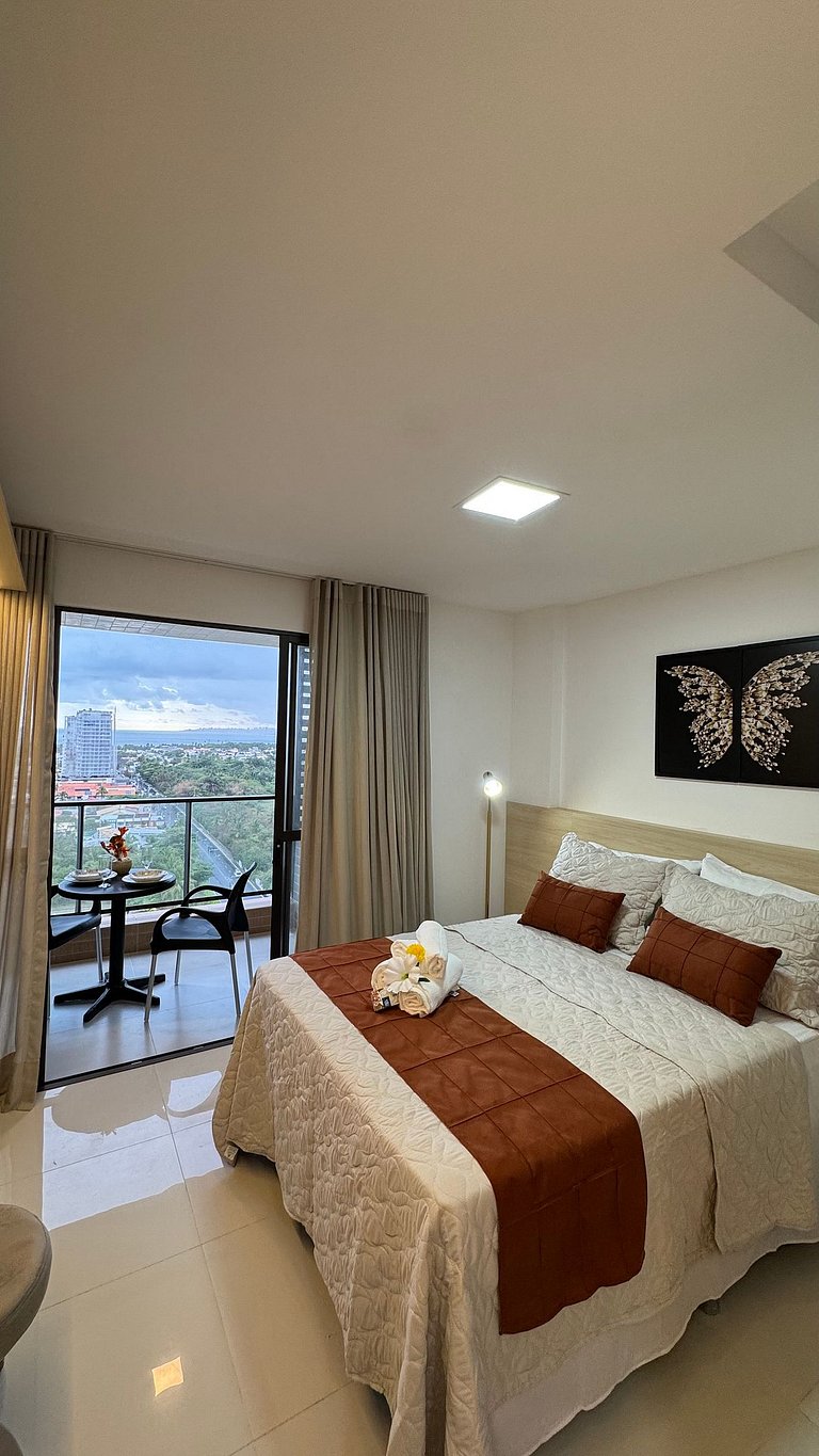 Studio vista para o mar de Itapua em Salvador