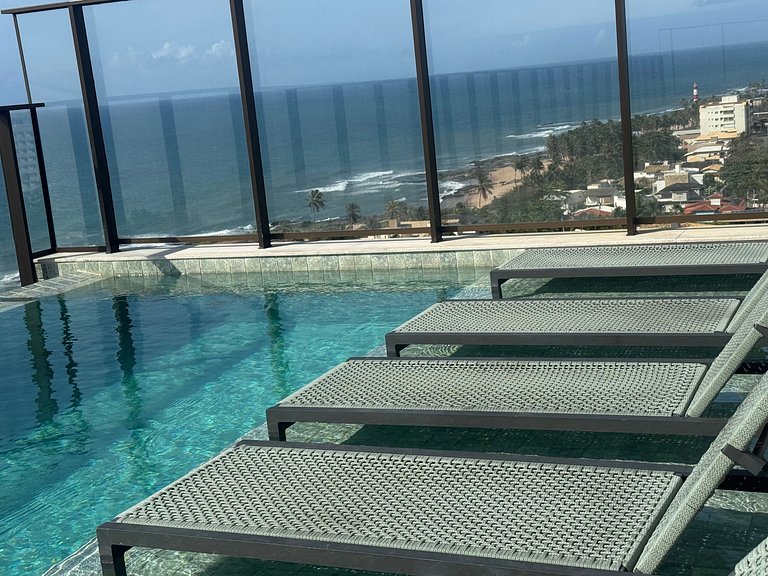 Lindo Studio Vista Mar com piscina no Rooftop