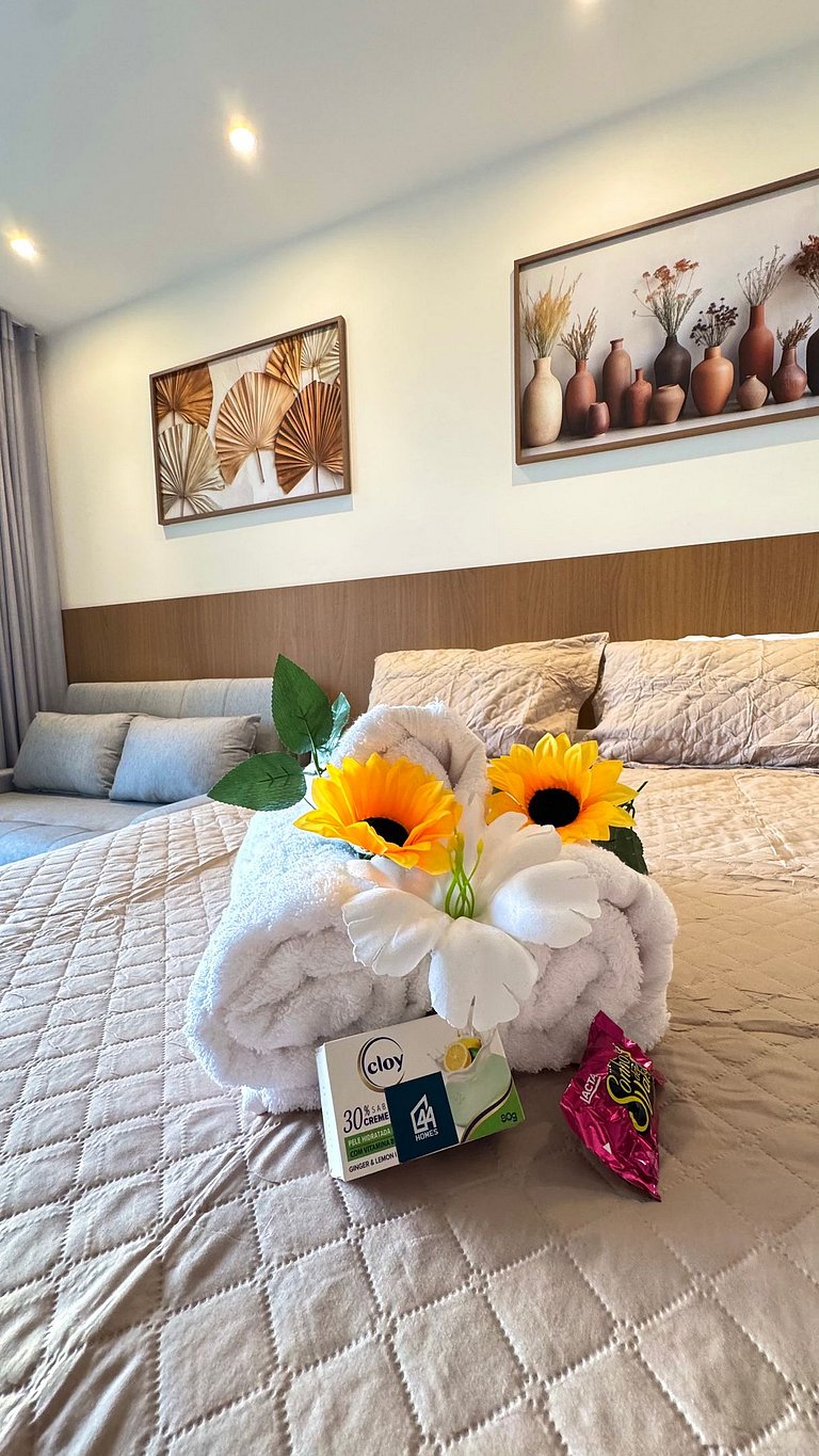 Studio em Salvador, vista para o mar e pôr do sol