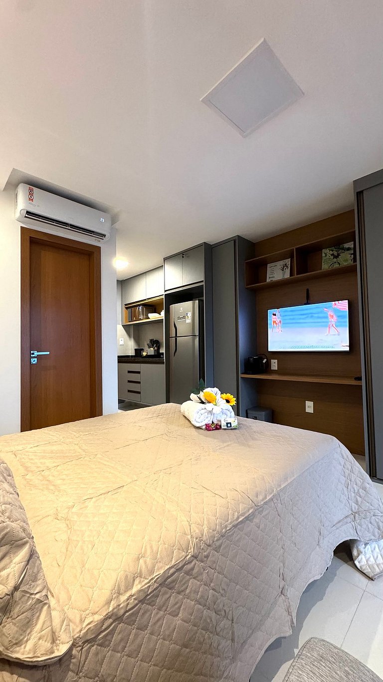 Studio em Salvador, vista para o mar e pôr do sol