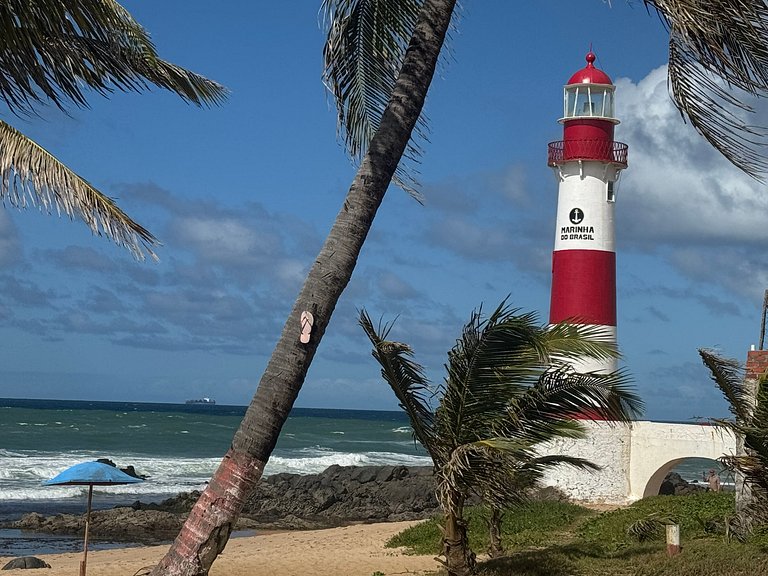 Studio em Salvador, vista para o mar e pôr do sol