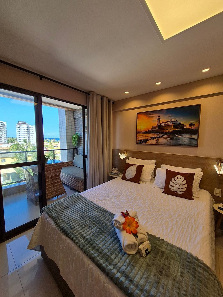 Studio moderno e completo, ao lado do Mar