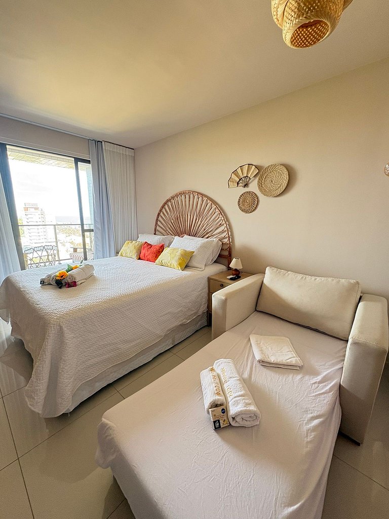 Studio vista mar e piscina na cobertura - Salvador