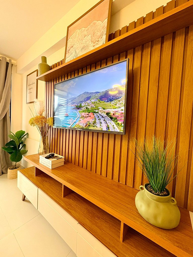 Studio a 100 m do mar e Piscina na cobertura
