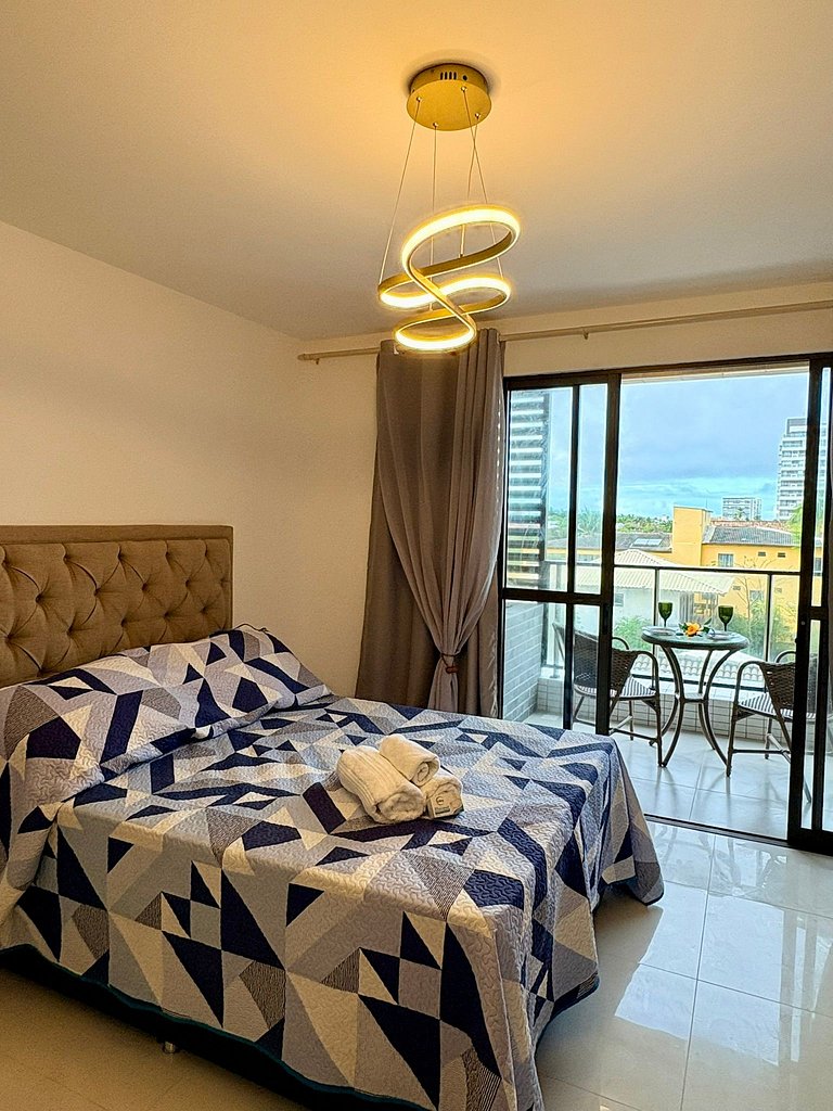 Studio a 100 m do mar e Piscina na cobertura